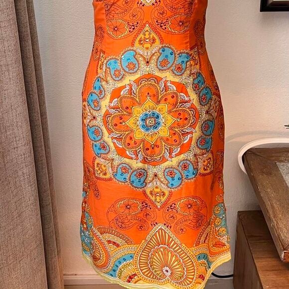 Muse Orange Beaded Halter Dress – Size XS - Picture 6 of 6